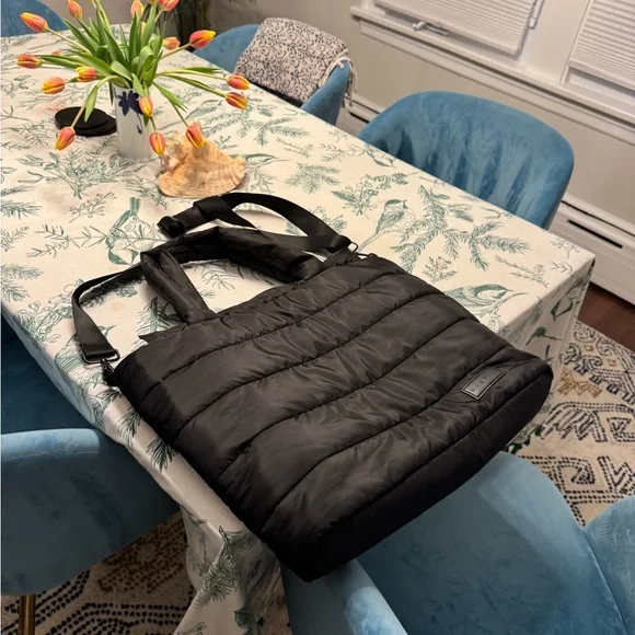 BUGATTI Black Quilted Tote Bag